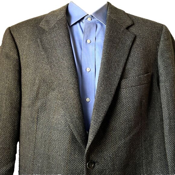 Brooks Brothers Vtg Sport Coat Wool Flannel Check Stripe Gray Black 42 43 USA - Picture 6 of 16